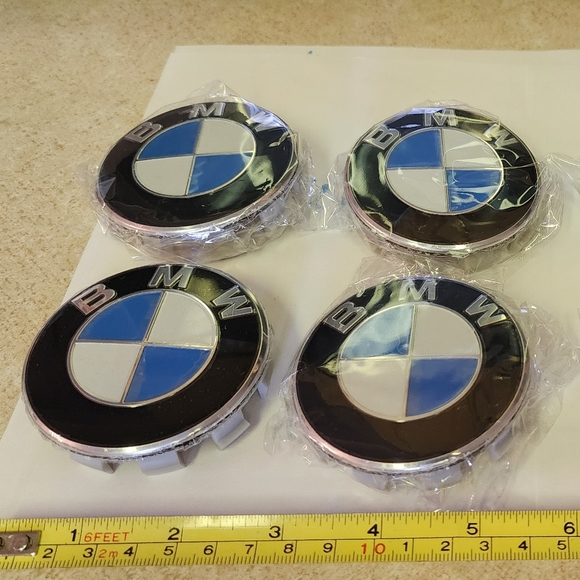 New Set Of 4 2.68" *OR* 2.2" BMW hubcap Center Caps - Picture 10 of 16